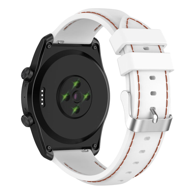 22mm Universal simple color knitted silicone watch strap - White#serie_2