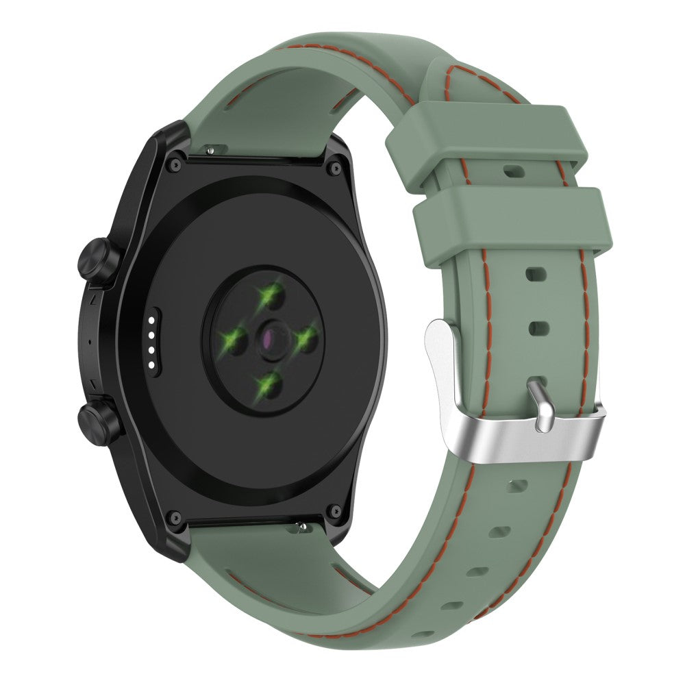 22mm Universal simple color knitted silicone watch strap - Light Green#serie_4