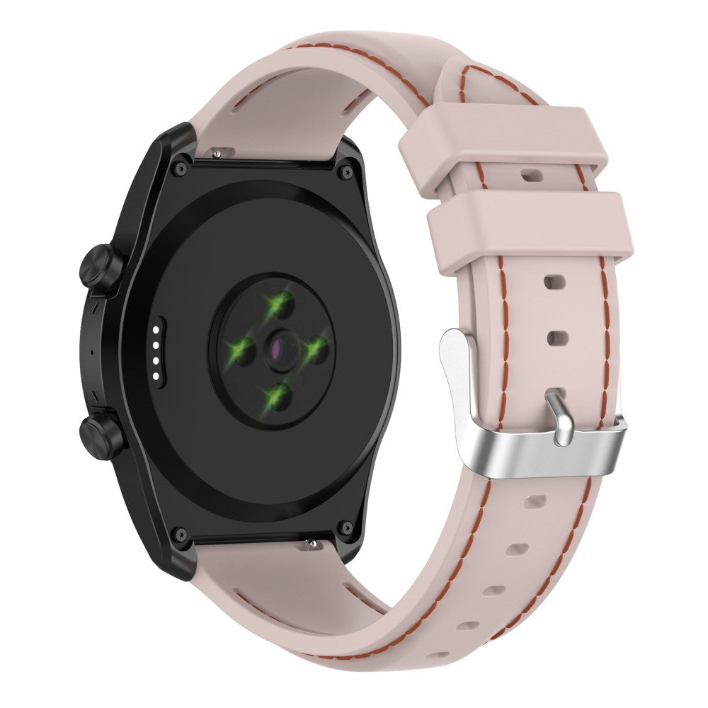 22mm Universal simple color knitted silicone watch strap - Pink#serie_7