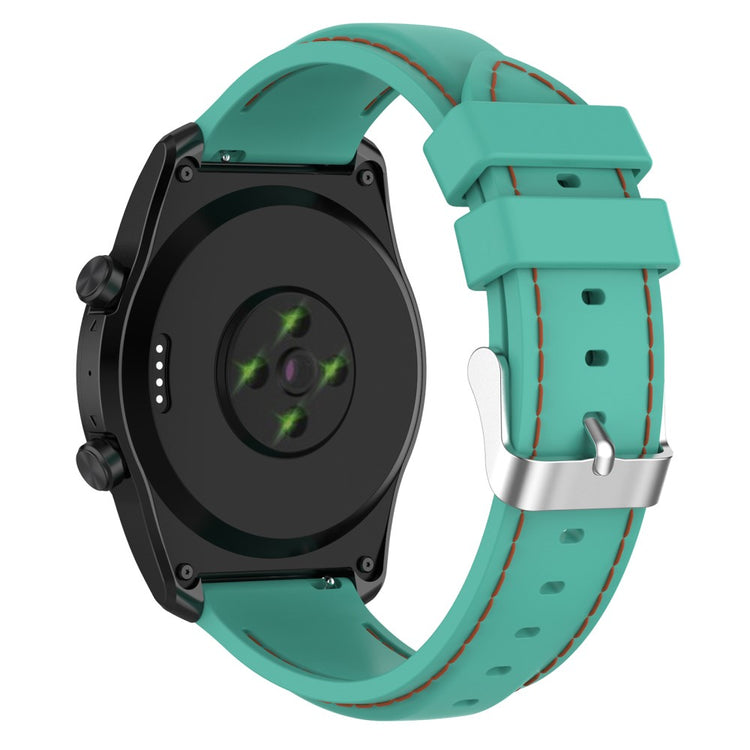 22mm Universal simple color knitted silicone watch strap - Green#serie_9