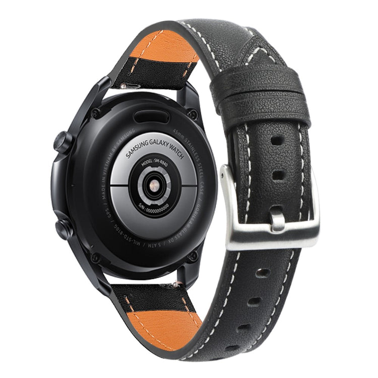 20mm Universal cowhide leather watch strap - Black#serie_2