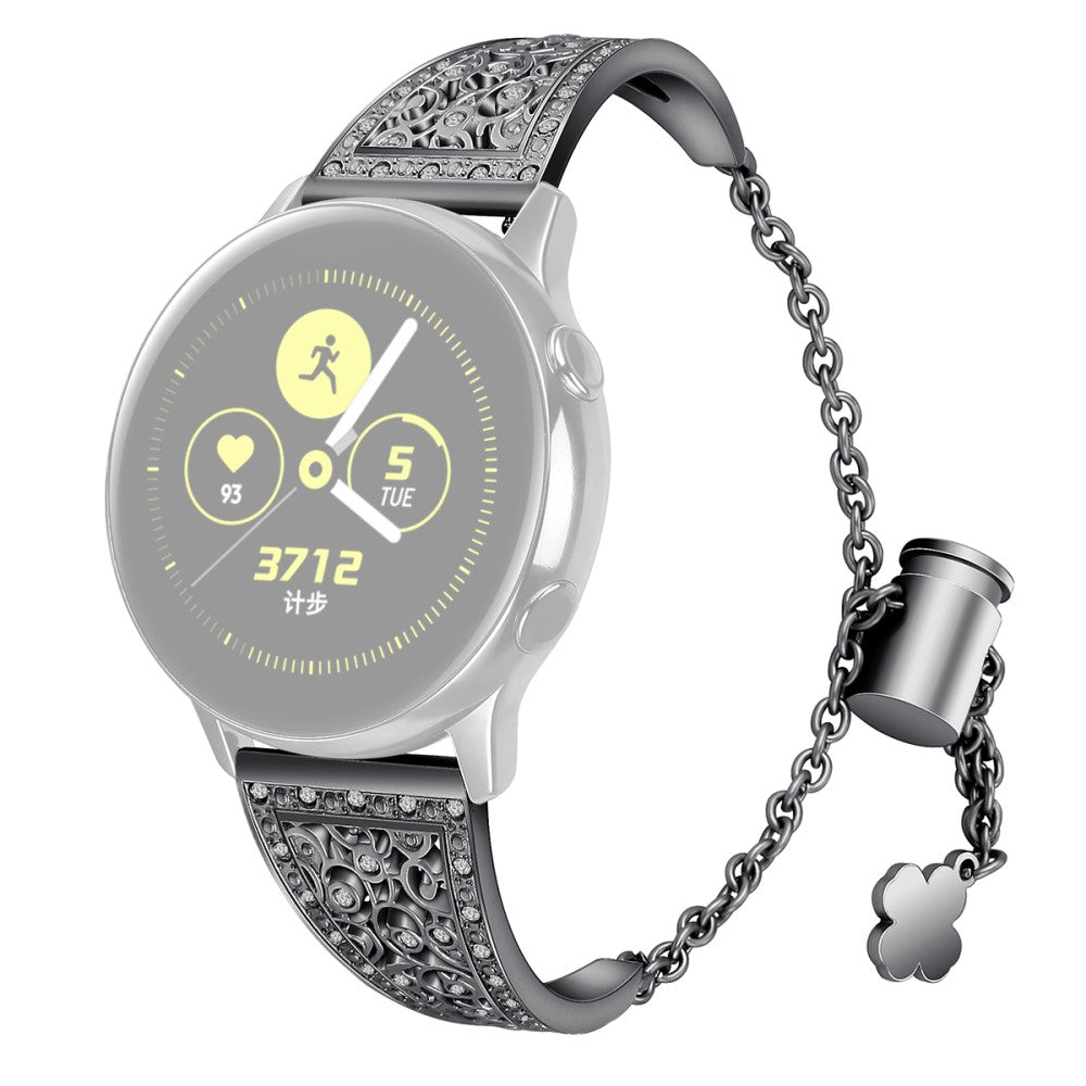 22mm Universal zinc alloy rhinestone dΓ©cor watch strap - Black#serie_1