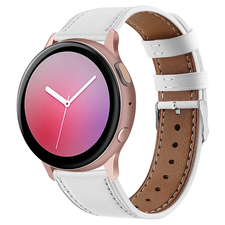 22mm Universal cowhide genuine leather watch strap - White#serie_1