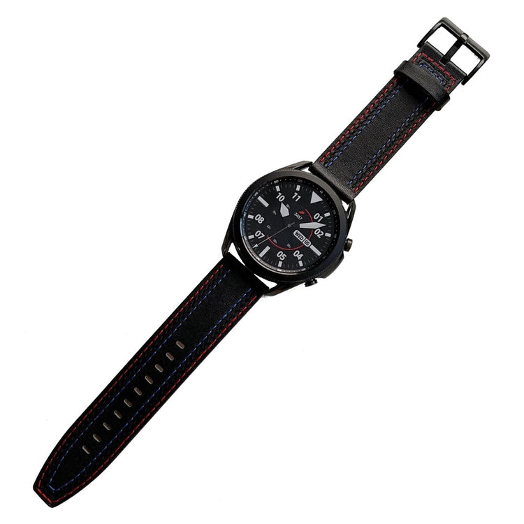 22mm Universal genuine leather watch strap - Black#serie_1