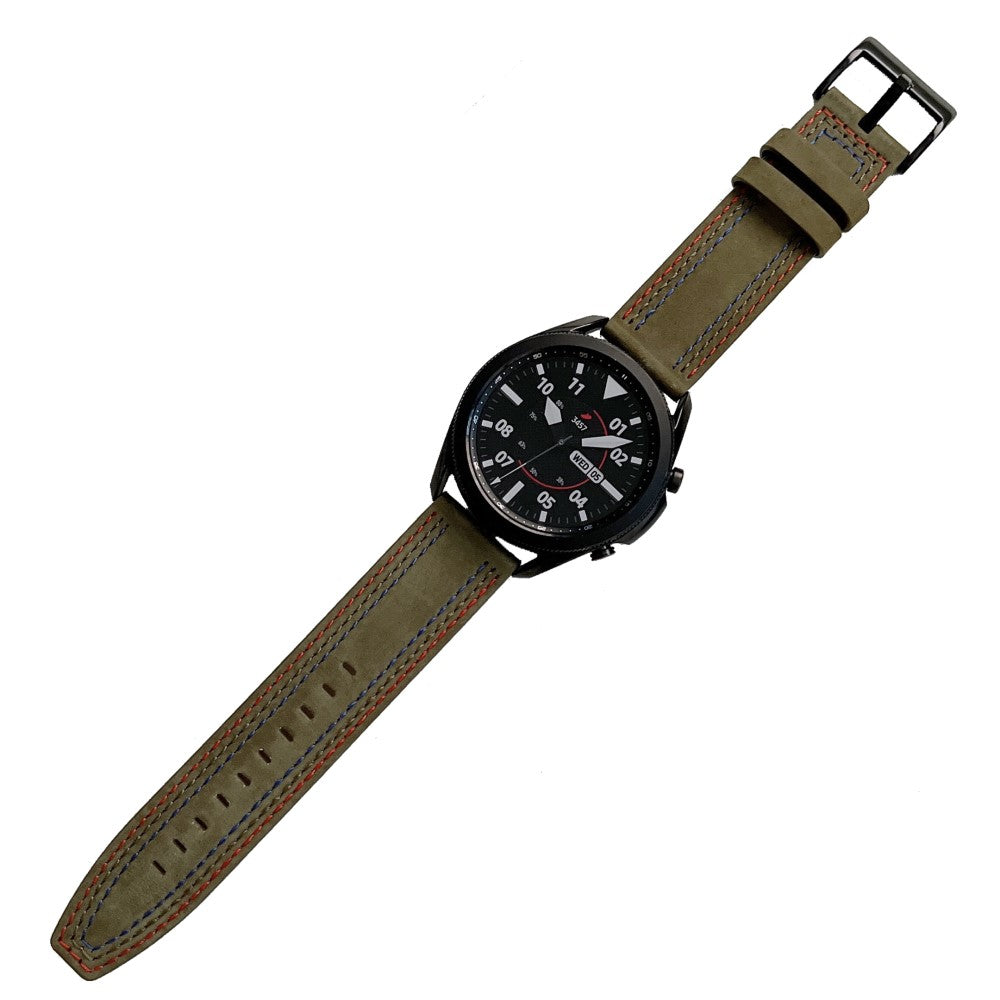22mm Universal genuine leather watch strap - Green#serie_3
