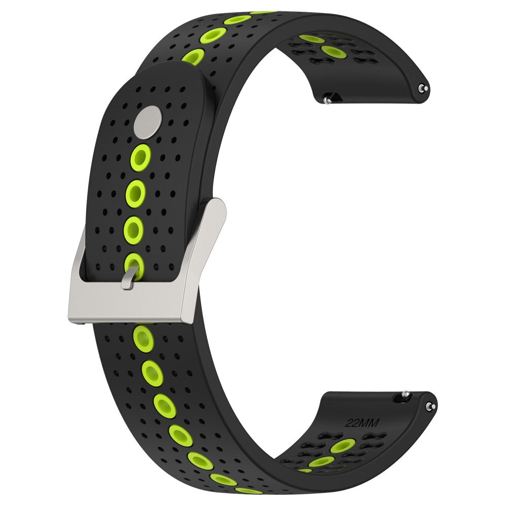 20mm Universal bi-color silicone watch strap - Black / Lime#serie_6