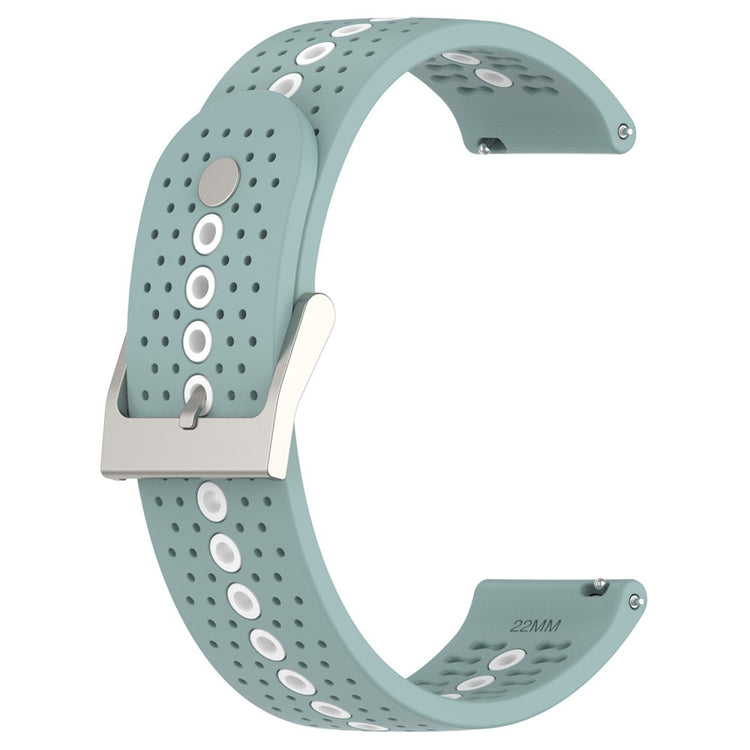 20mm Universal bi-color silicone watch strap - Cyan / White#serie_9