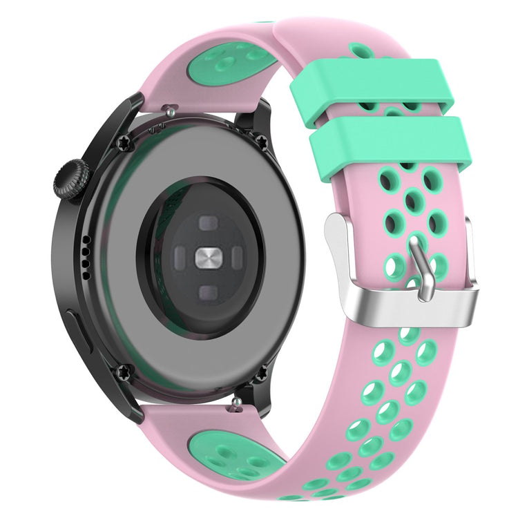 20mm Universal dual color silicone watch strap - Pink / Teal#serie_3
