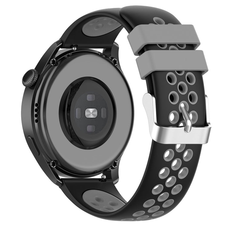 20mm Universal dual color silicone watch strap - Black / Grey#serie_5