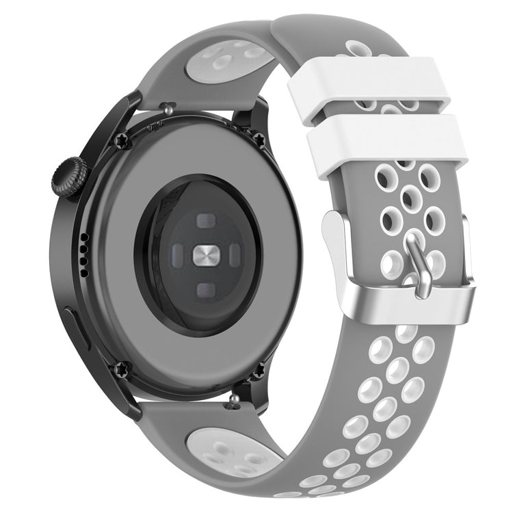 20mm Universal dual color silicone watch strap - Grey / White#serie_8