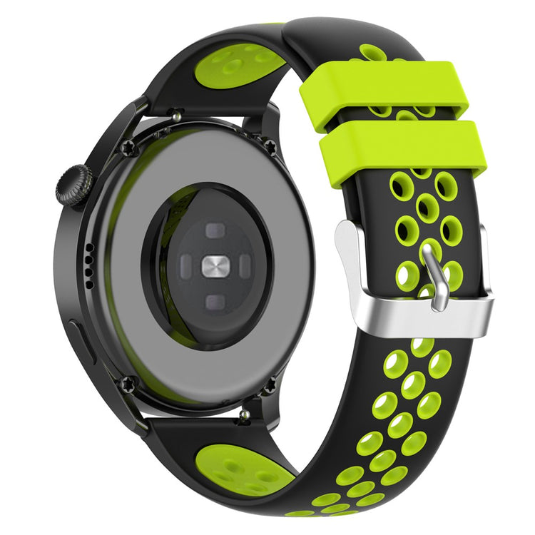 20mm Universal dual color silicone watch strap - Black / Green#serie_9