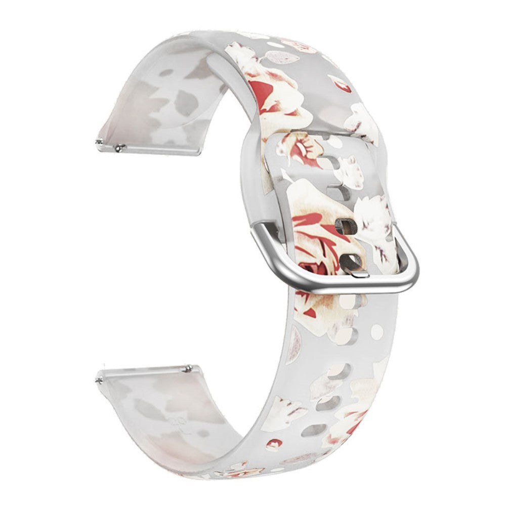 20mm Universal pattern printed silicone watch strap - Rose#serie_2