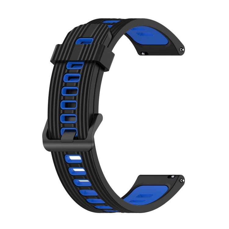22mm Universal dual-color silicone watch strap - Black / Blue#serie_1