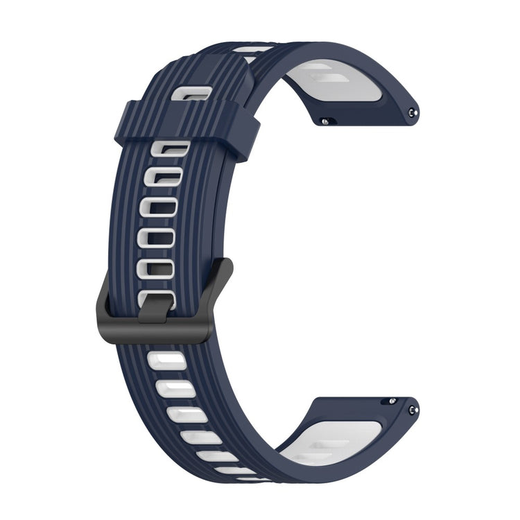 22mm Universal dual-color silicone watch strap - Midnight Blue / White#serie_2