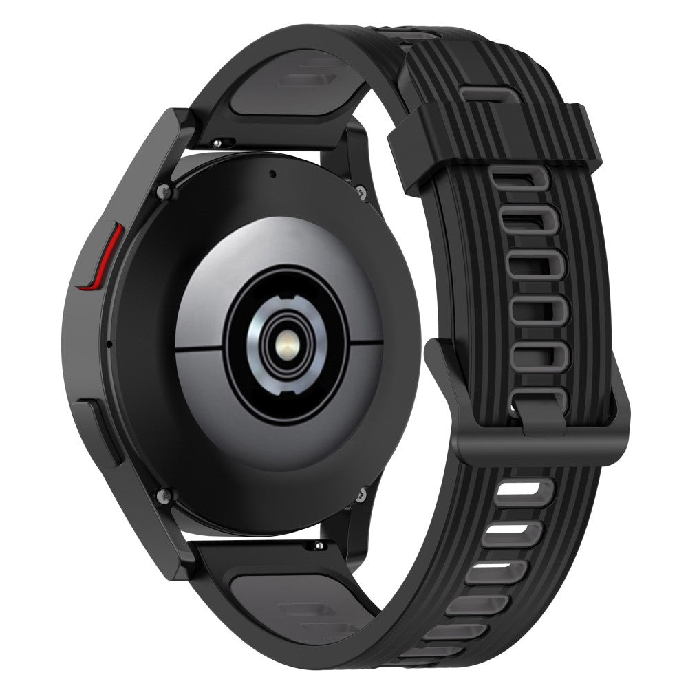 20mm Universal bi-color silicone watch strap - Black / Dark Grey#serie_2