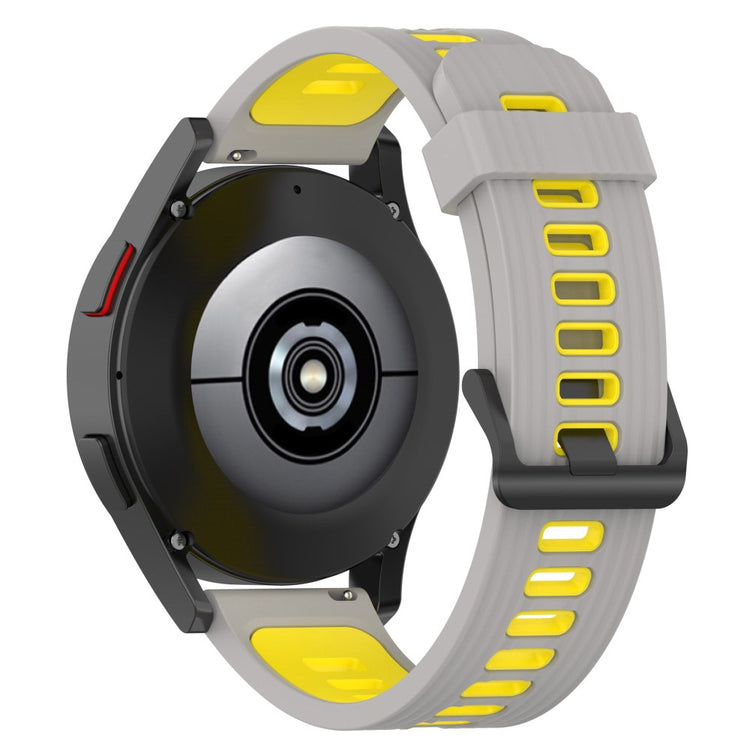 20mm Universal bi-color silicone watch strap - Grey / Yellow#serie_4