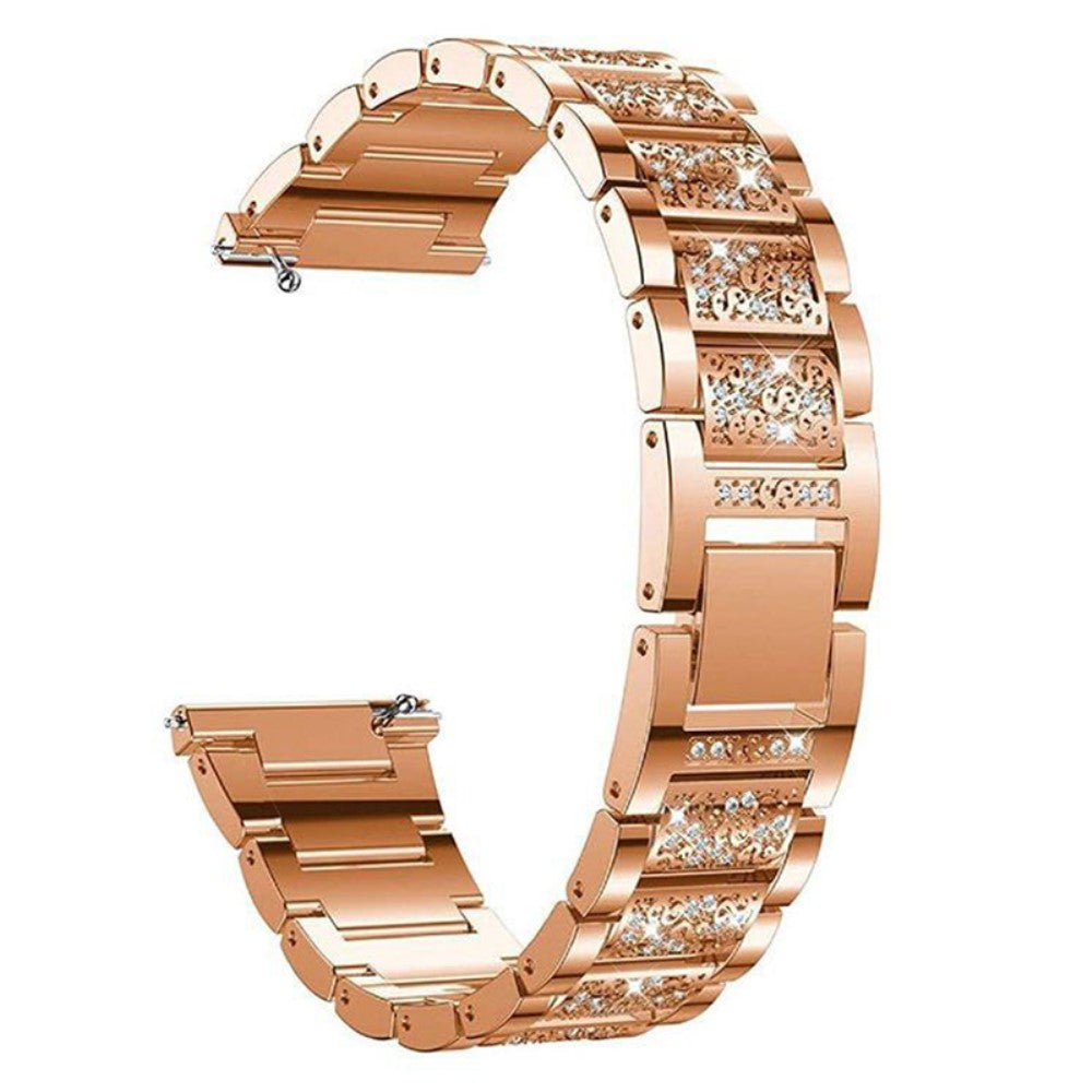 18mm Universal 3-bead rhinestone décor watch strap - Rose Gold#serie_4