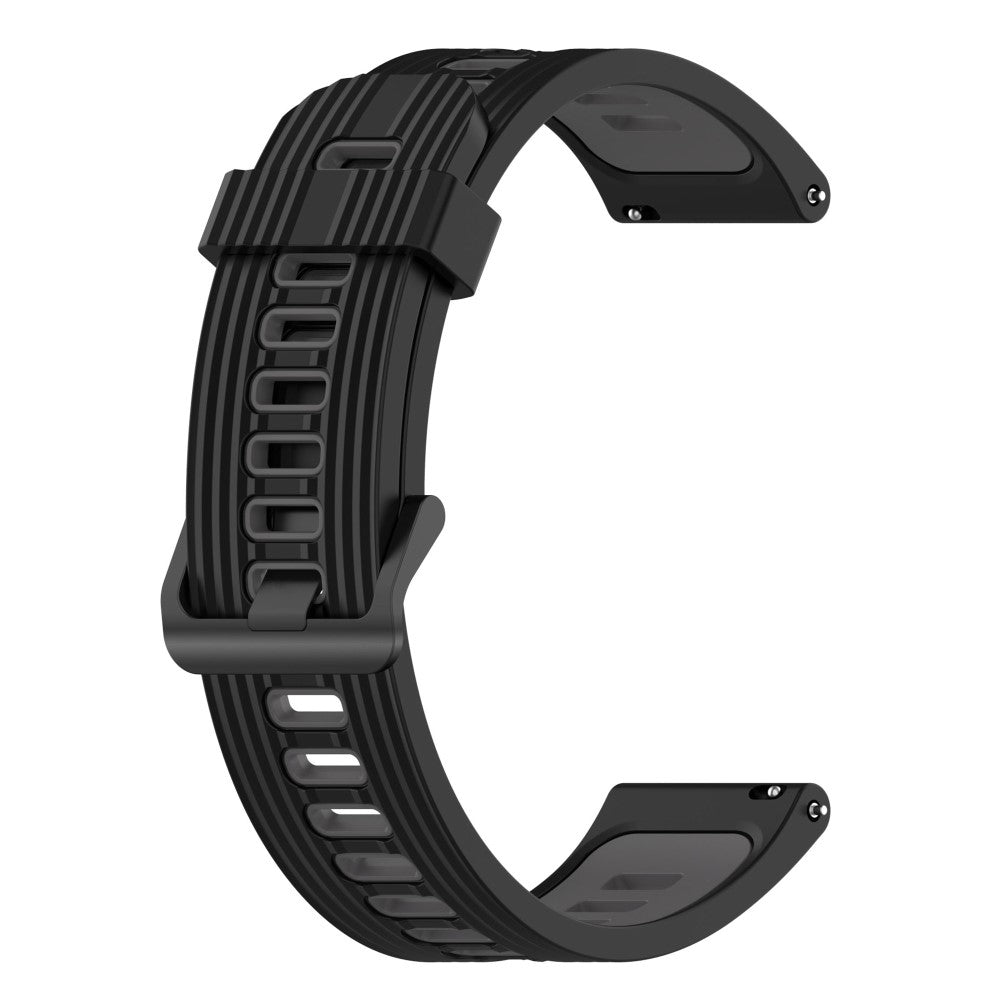 20mm Universal bi-color silicone watch strap - Black / Dark Grey#serie_2