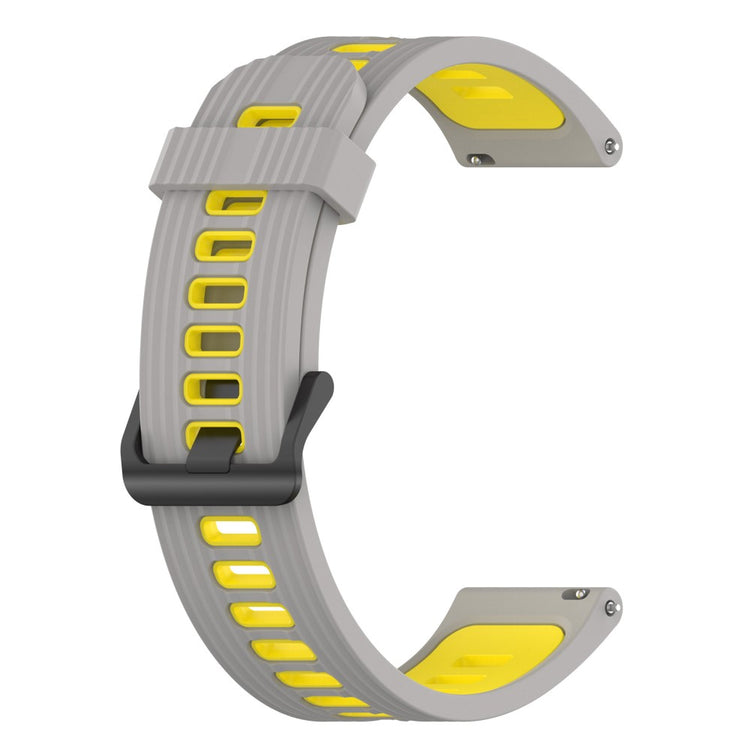 20mm Universal bi-color silicone watch strap - Grey / Yellow#serie_6