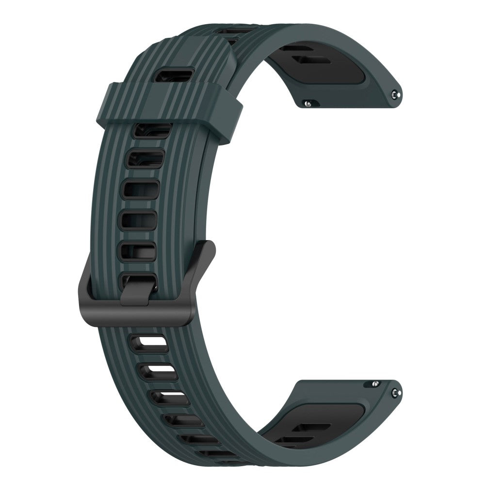 20mm Universal bi-color silicone watch strap - Olive Green / Black#serie_8
