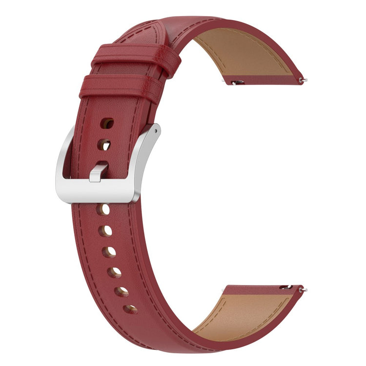 20mm Universal stitching line style cowhide watch strap - Red#serie_2