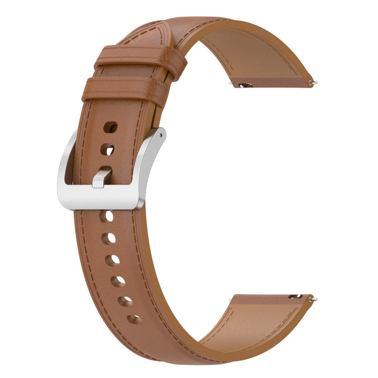 20mm Universal stitching line style cowhide watch strap - Light Brown#serie_4