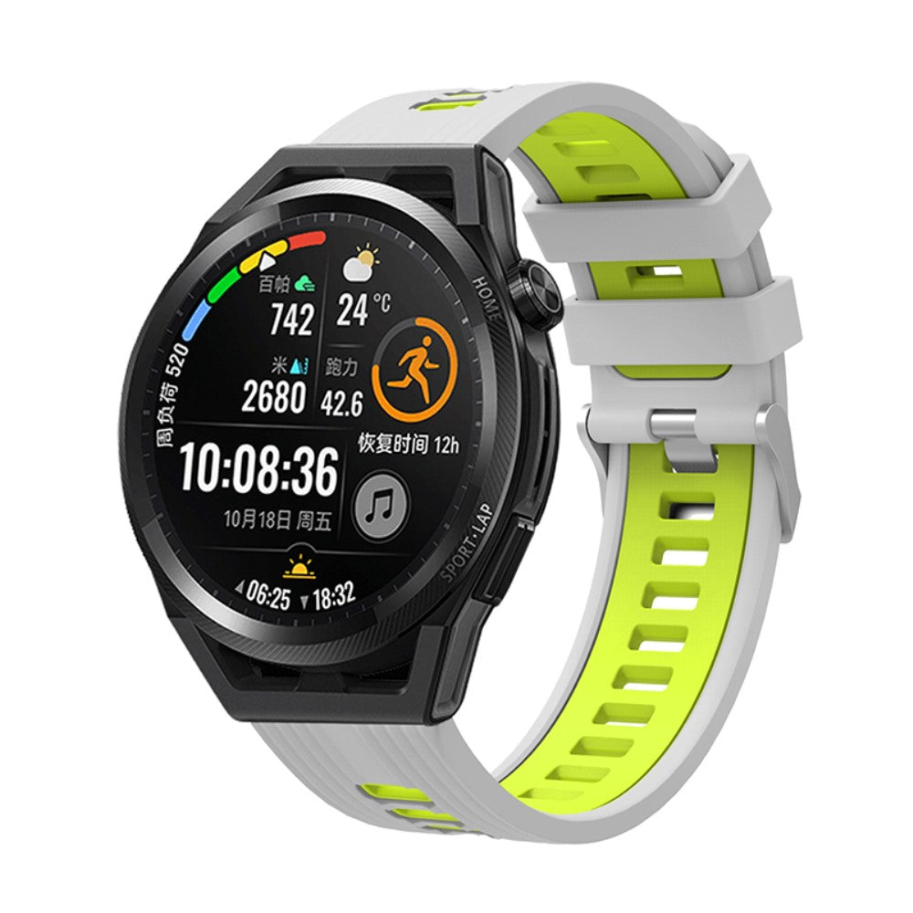 22mm Universal dual color silicone watch strap - Grey / Green#serie_11