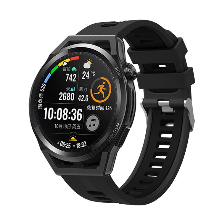 22mm Universal dual color silicone watch strap - Black#serie_7