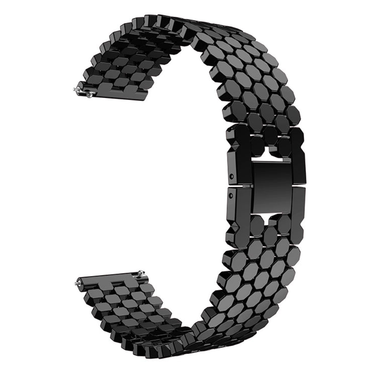 22mm Universal stainless steel honeycomb style watch strap - Black#serie_1