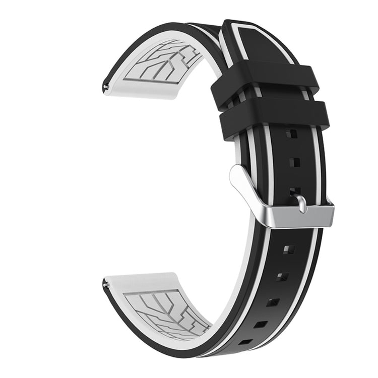 22mm Universal cool design silicone watch strap - Black White#serie_1