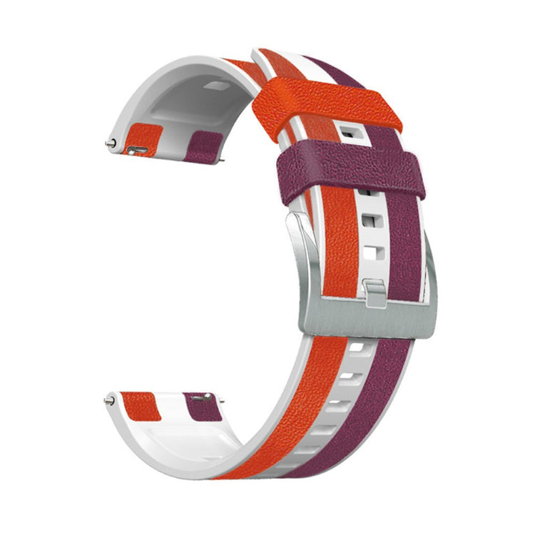 22mm Universal three color design silicone watch strap - Purple / White / Red#serie_2