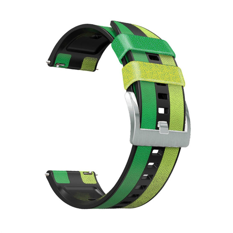 22mm Universal three color design silicone watch strap - Green / Black#serie_3