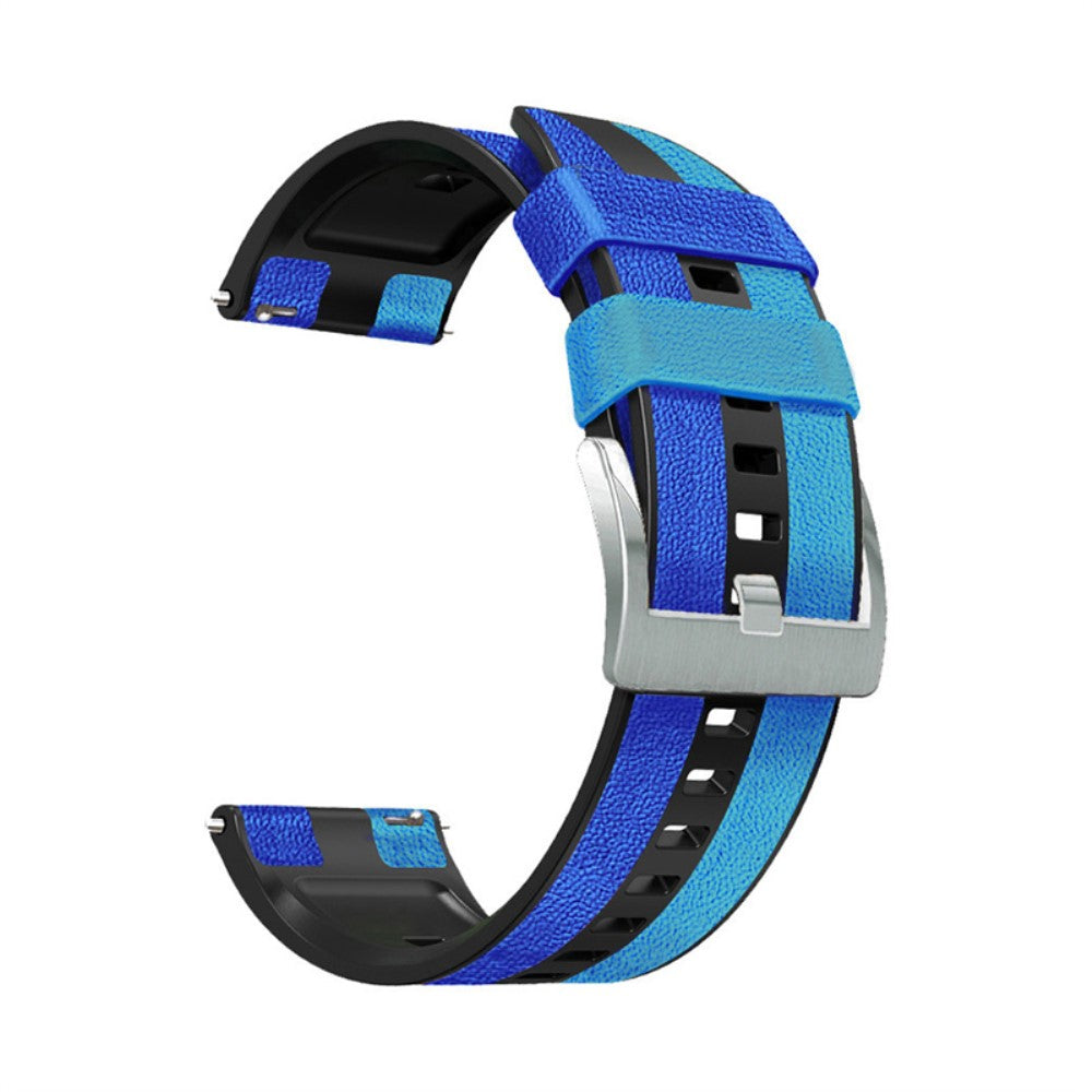 22mm Universal three color design silicone watch strap - Blue / Black#serie_4