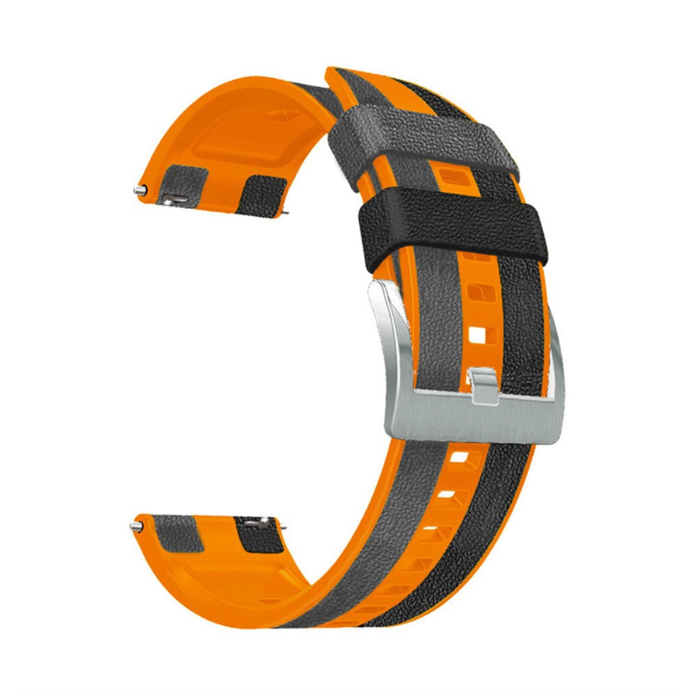 22mm Universal three color design silicone watch strap - Black / Orange / Grey#serie_6