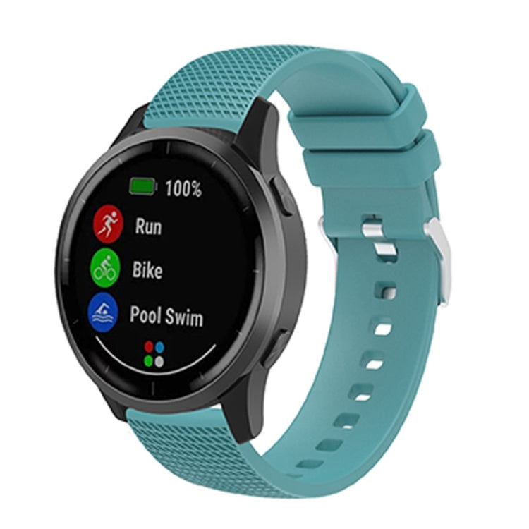 20mm Universal grid design silicone watch strap - Green#serie_2