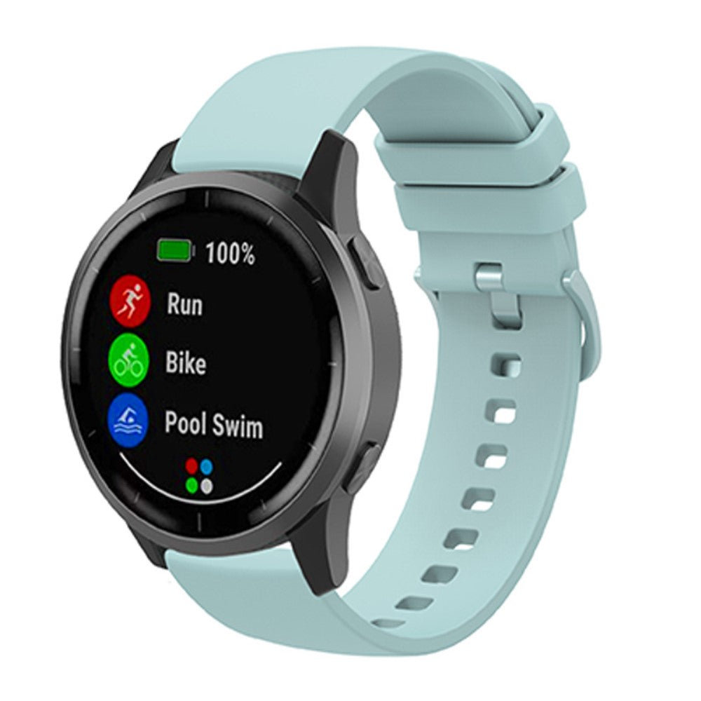 20mm Universal solid color silicone watch strap - Light Green#serie_9