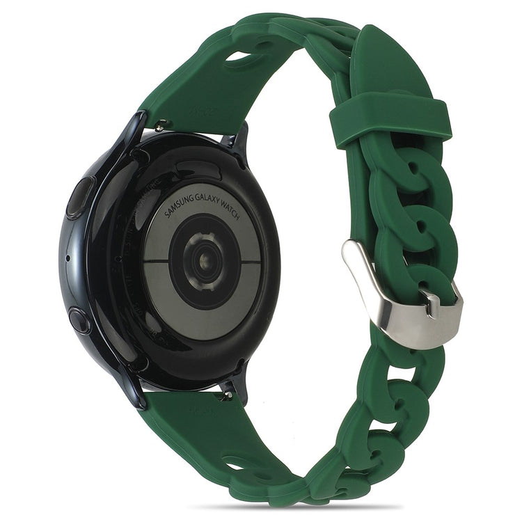 20mm Universal cool circle design silicone watch strap - Army Green#serie_7