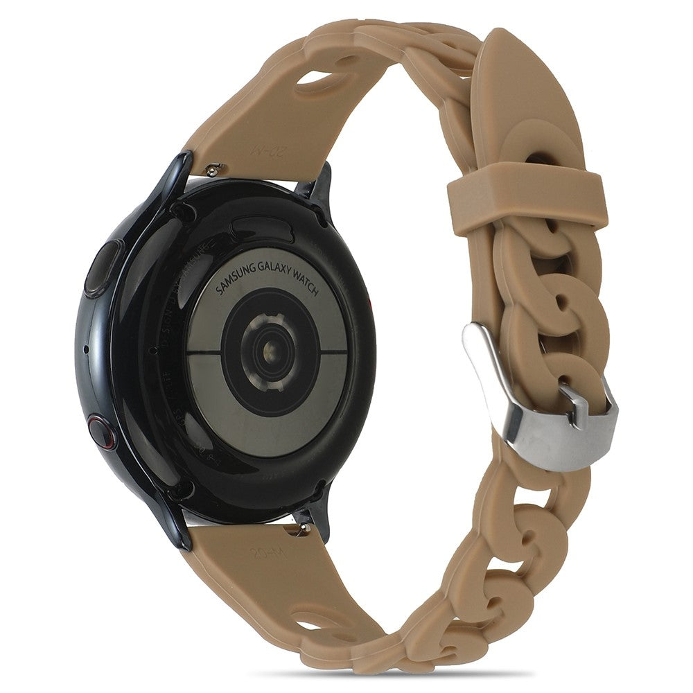 22mm Universal cool circle design silicone watch strap - Brown#serie_13