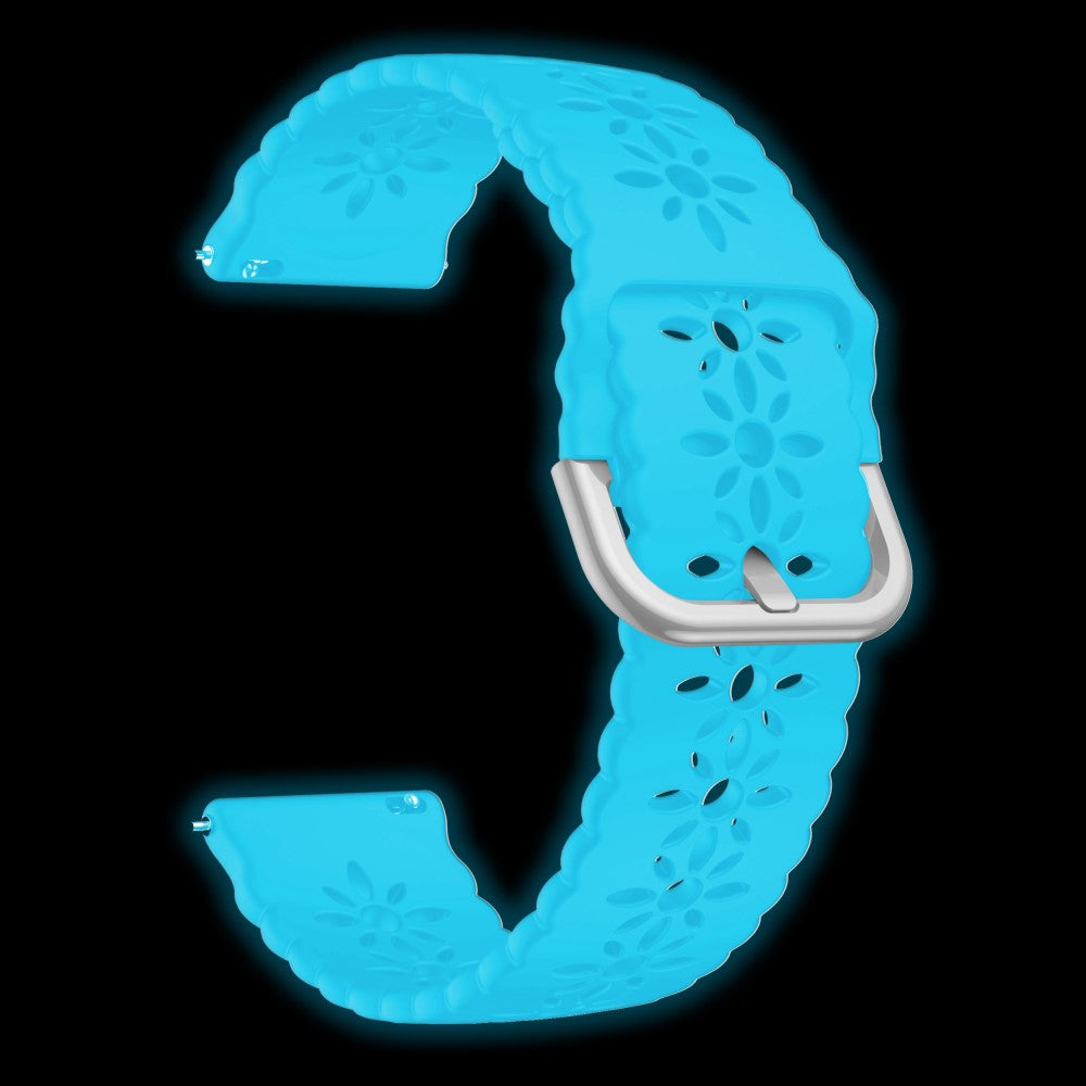20mm Universal plum blossom silicone watch strap - Luminous Blue#serie_12
