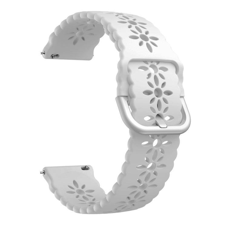 20mm Universal plum blossom silicone watch strap - White#serie_3