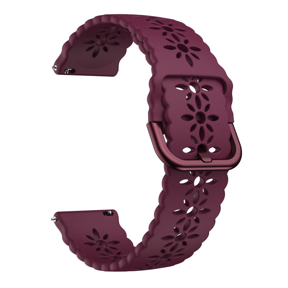 20mm Universal plum blossom silicone watch strap - Wine Red#serie_5