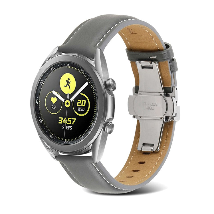 20mm Universal textured genuine leather watch strap - Light Grey#serie_4