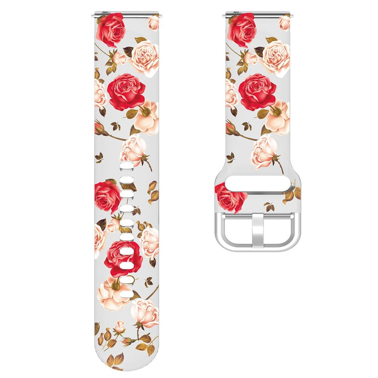 20mm Universal pattern printed silicone watch strap - Red / Pink Flowers#serie_2