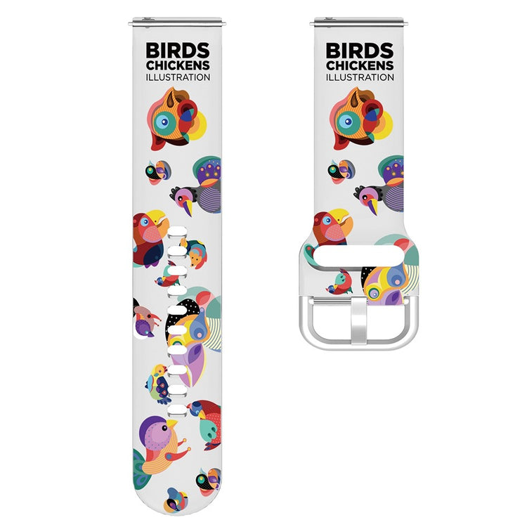 20mm Universal pattern printed silicone watch strap - Bird / Chick#serie_4