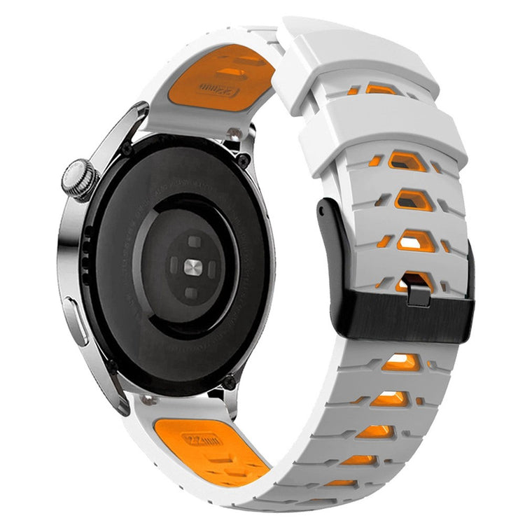 20mm Universal dual color silicone watch strap - White / Orange#serie_1