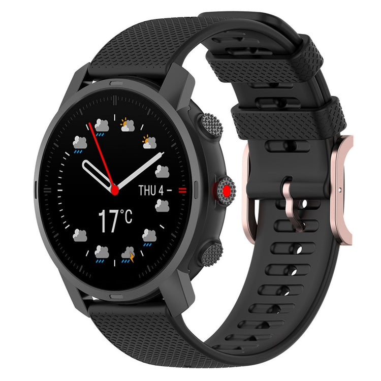 22mm Universal dots design silicone watch strap - Black#serie_1