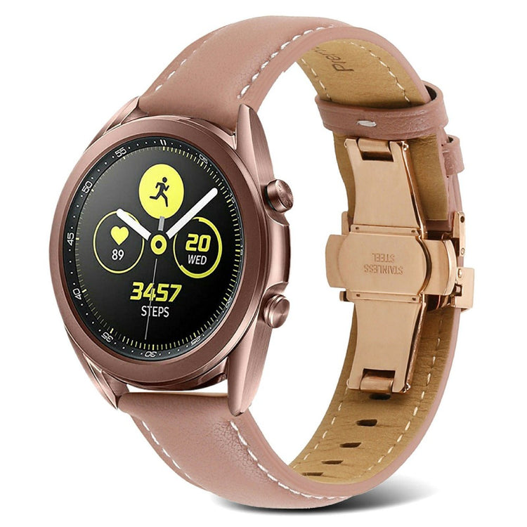 22mm Universal elegant genuine leather watch strap - Deep Pink#serie_1