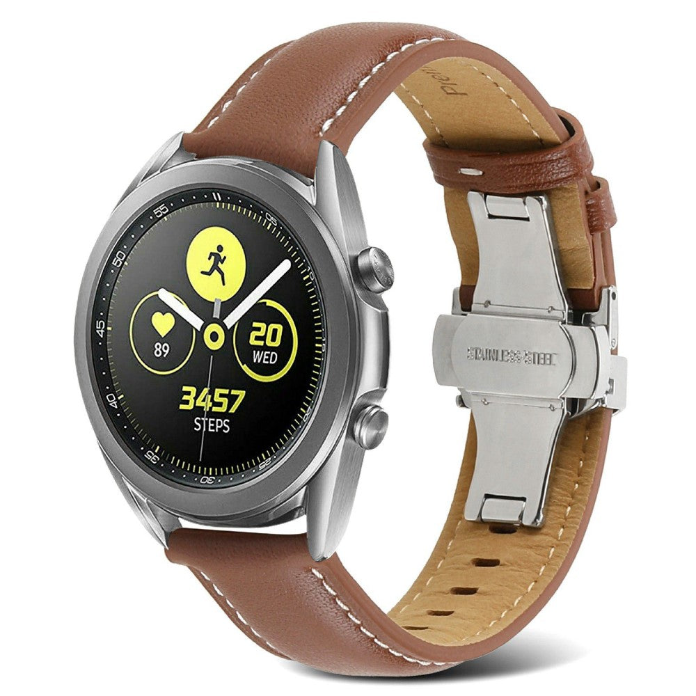 22mm Universal elegant genuine leather watch strap - Brown#serie_7