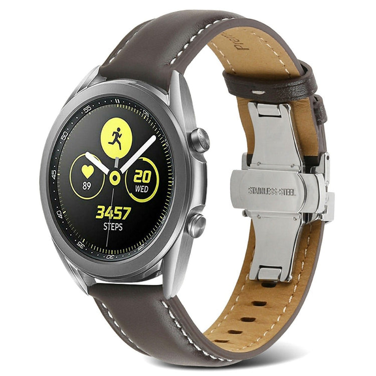 22mm Universal elegant genuine leather watch strap - Coffee#serie_8