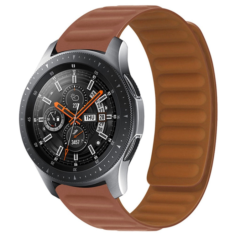20mm Universal silicone magnetic lock watch strap - Brown#serie_1